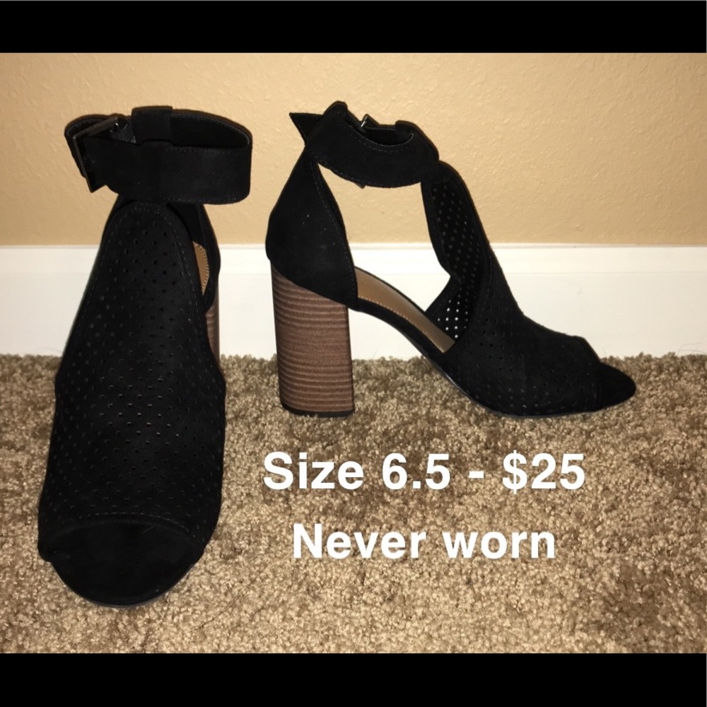 Black peep toe heels